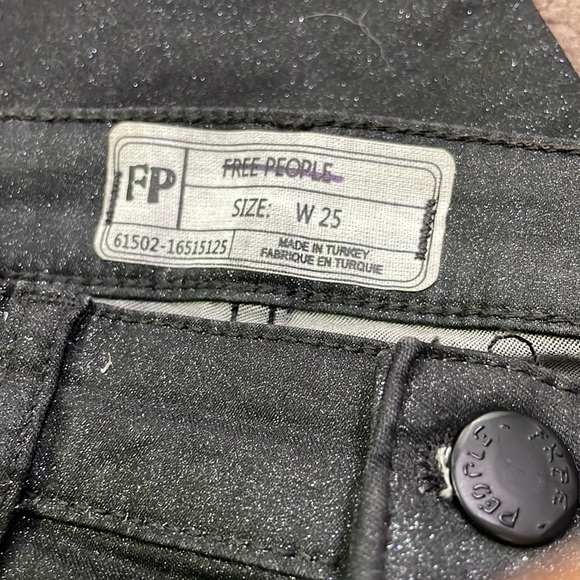 Free people black sparkle jeans size W 25 - Picture 6 of 6